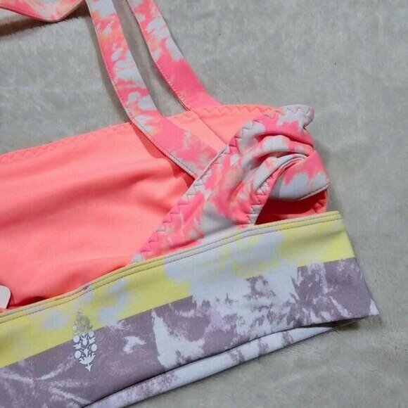 FP Movement ✦ Tie-Dye Sports Bra ✦ Bright Pink Double Strap Elastic Band S NWT - Picture 5 of 14